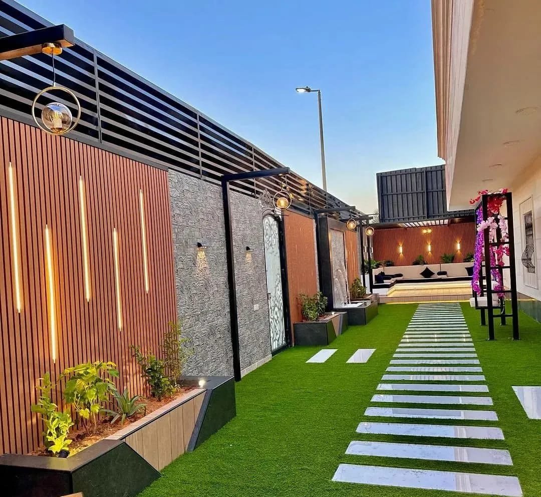 ممرات حديقة مع تكسيات